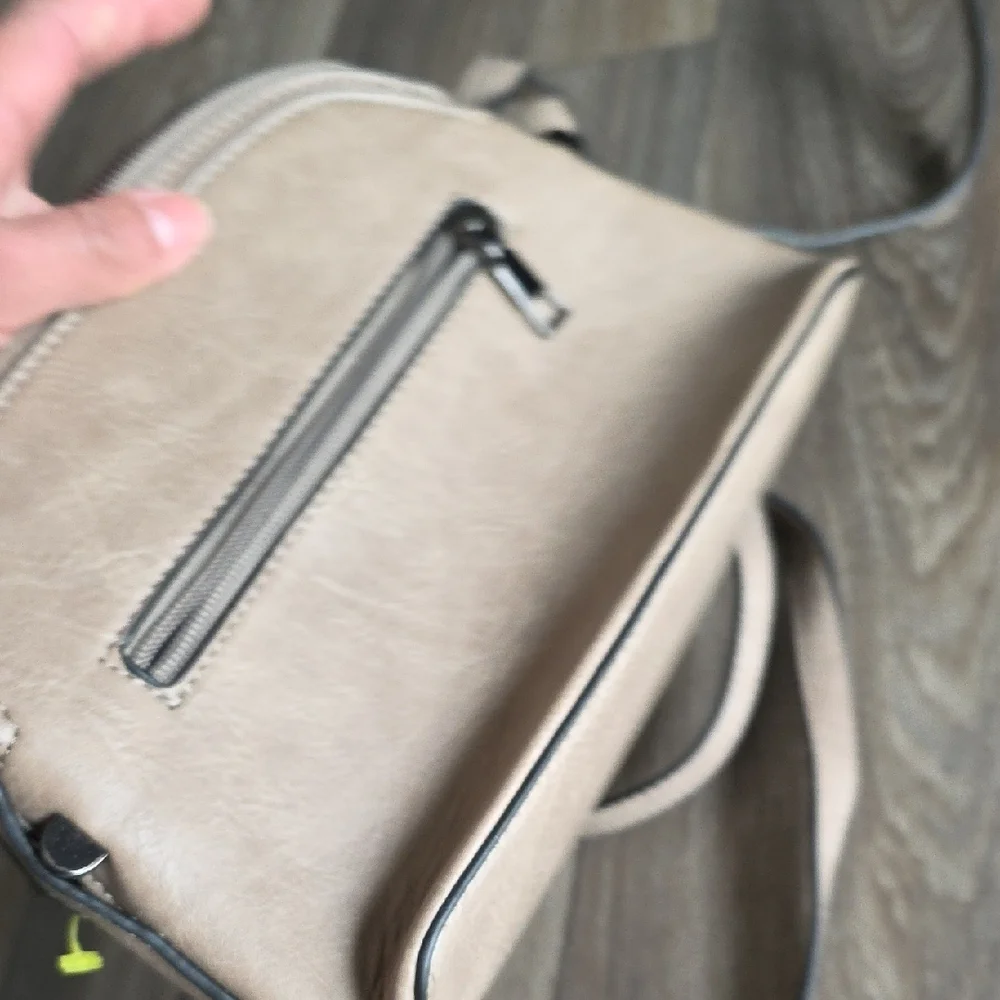 Elegant Taupe Crossbody Bag with Tassel